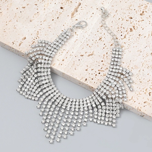 Dazzling Diamond Tassel Anklet, Gold or Silver Tassel Anklet - Picture 4 of 7